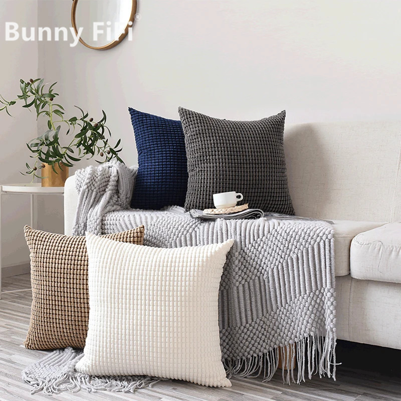 Pillow Cover 20X20 - Zachte Corduroy Maïs Graan Home Decoratieve