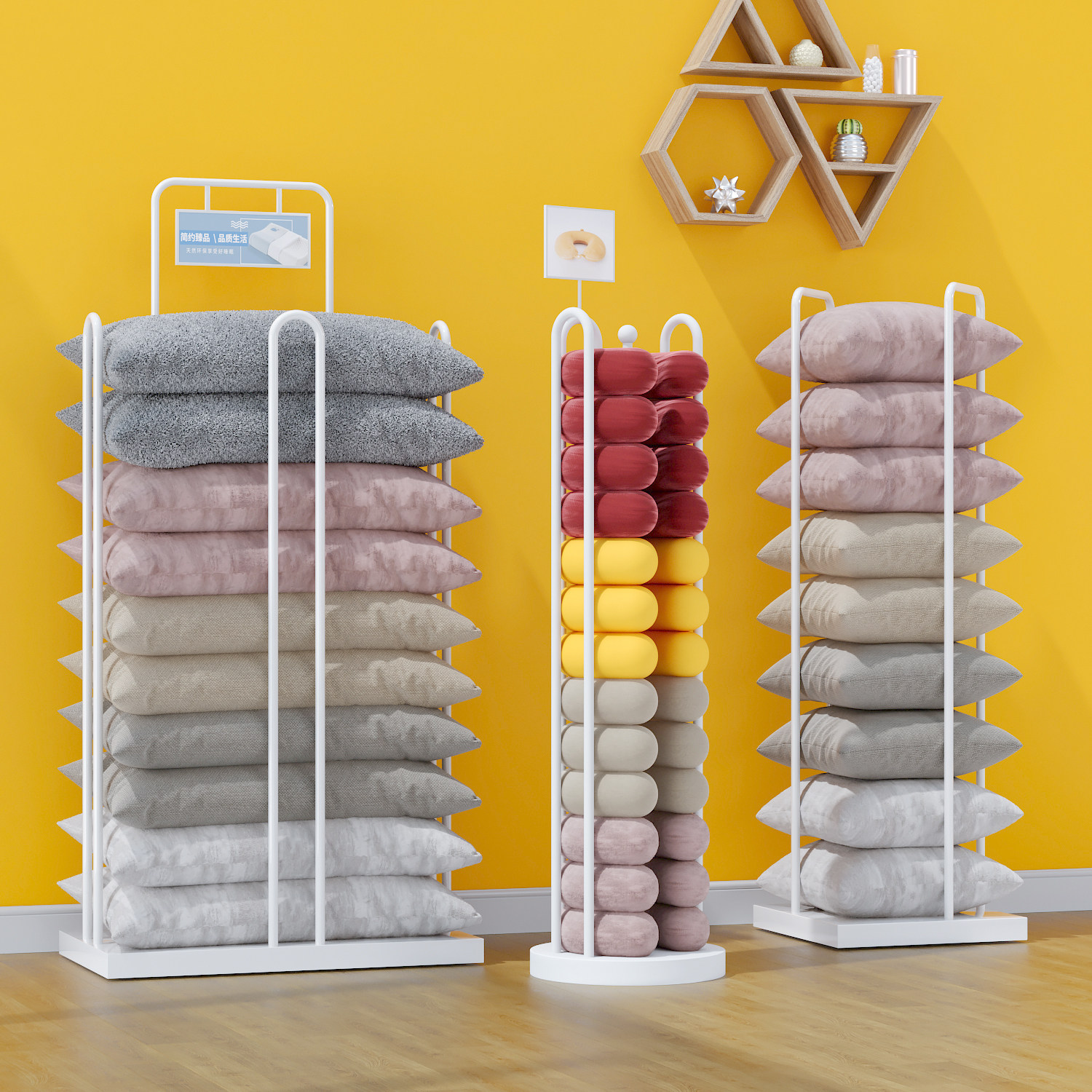 Home Textiles Factory - Huisstof textiel displayrek kussenkern opbergrek kussen