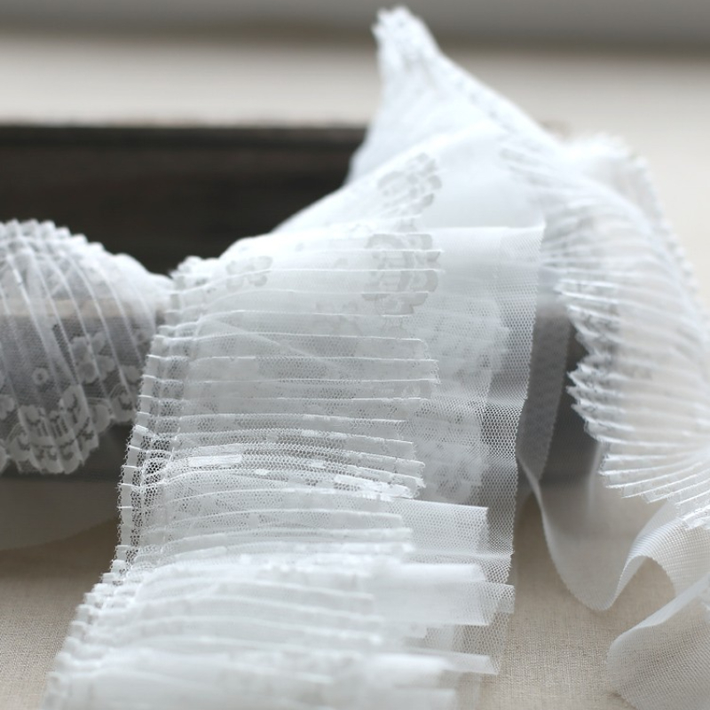 Geplooide mesh kantstof met ru - Home Of Textiles recensie en prijs