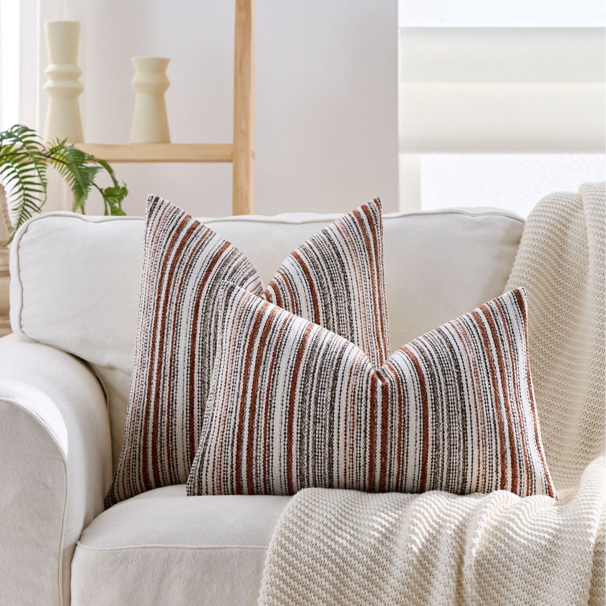 Gestreepte Nubby Chenille Kuss - Pillow Cover 20X20 recensie en prijs