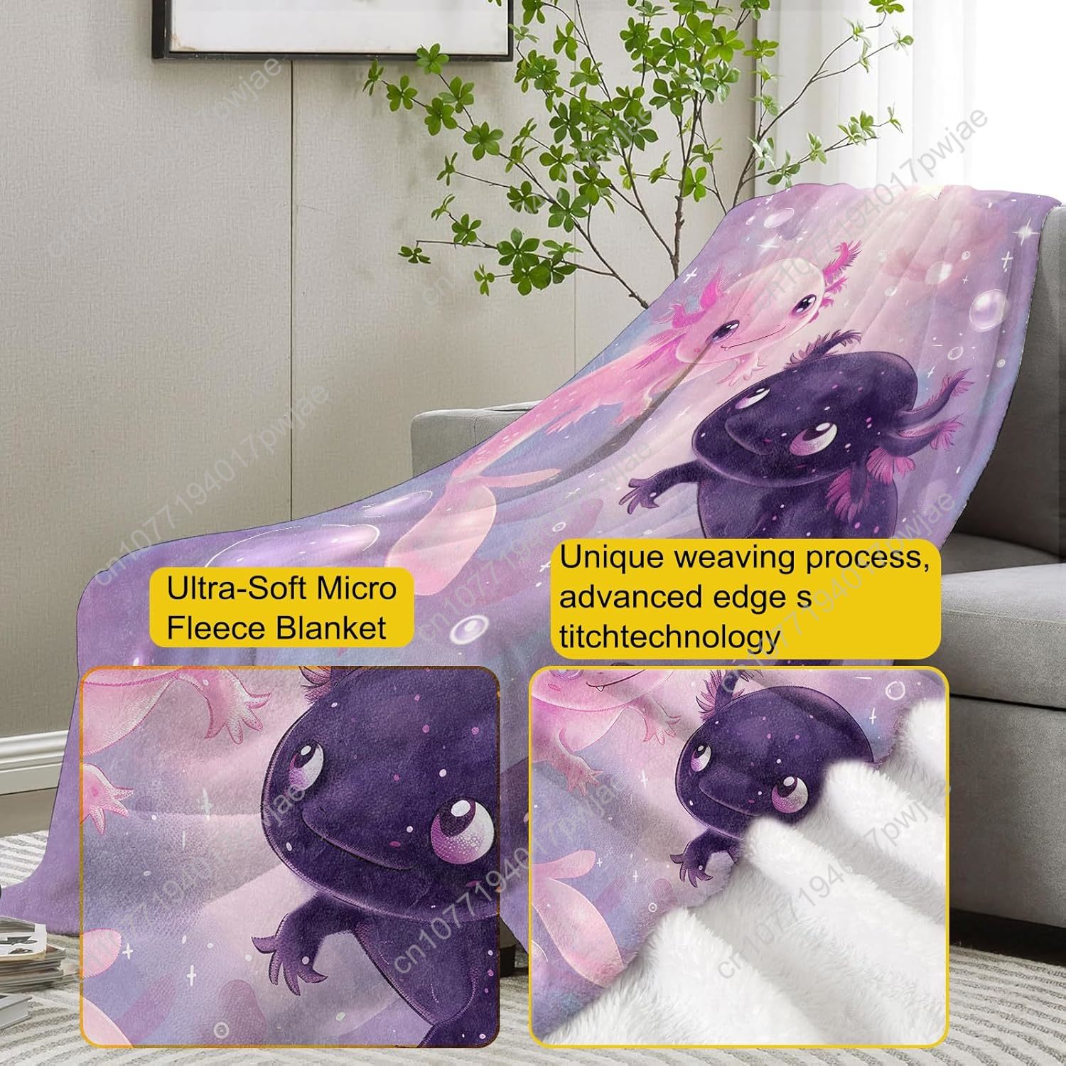 Axolotl Deken Schattig Axolotl - Home Of Textiles recensie en prijs