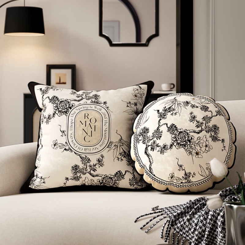 Retro Zwarte Flora Kussensloop - Pillow Cover 20X20 recensie en prijs